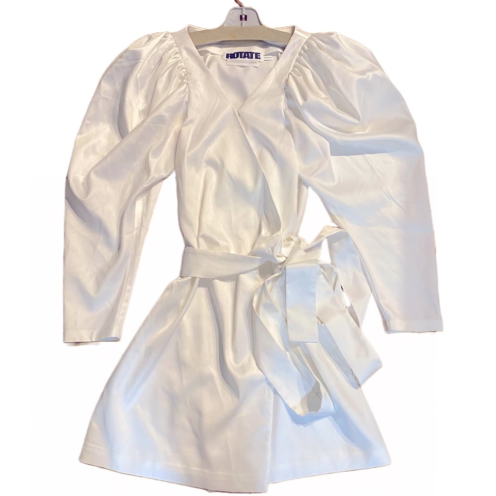 Vintage 80’s designer Birger Christensen Rotate wrap dress Juliet puff sleeves S